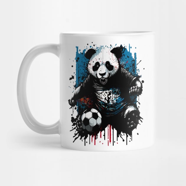 Panda Bear Sports Player Soccer Futball Football - Graphiti Art Graphic Trendy Holiday Gift by MaystarUniverse